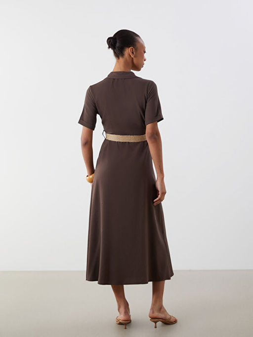 Keten Kar???ml? G?mlek Elbise