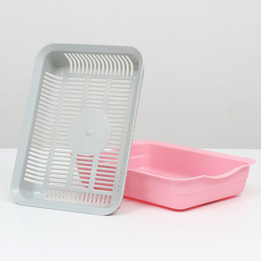 Лоток с сеткой №3, 34 х 25,5 х 7 см, серый/розовый - Simaland фото 4