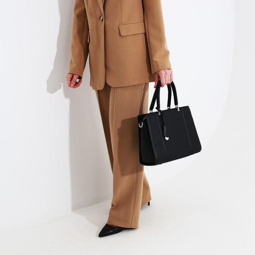 Сумка тоут на молнии, наружный карман, длинный ремень, цвет чёрный - Simaland фото 8