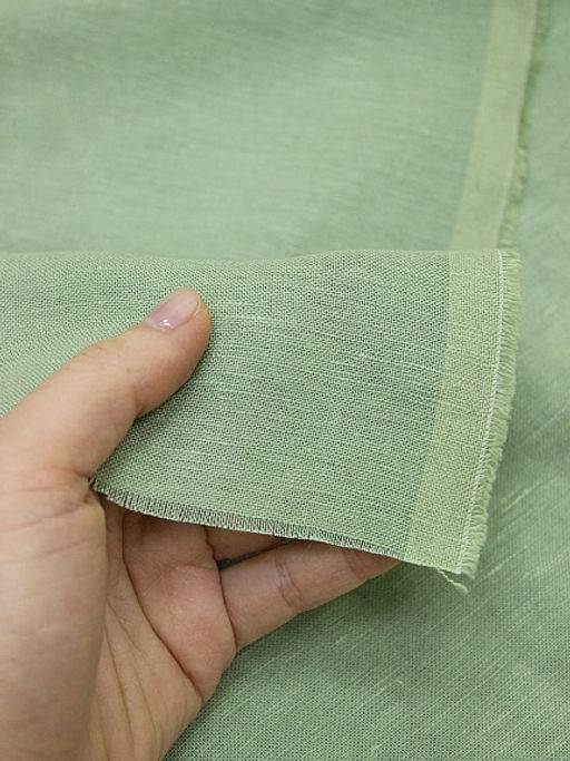 Лен с вискозой с эффектом мятости цв.Винтажная мята, ш.1.45м, лен-53%, вискоза-47% - Купава фото 4