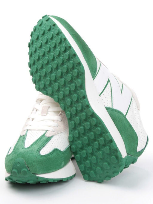 03-A327-17 WHITE/GREEN Кроссовки мужские (натуральная замша, искусственная кожа) - Фабричный китай фото 4