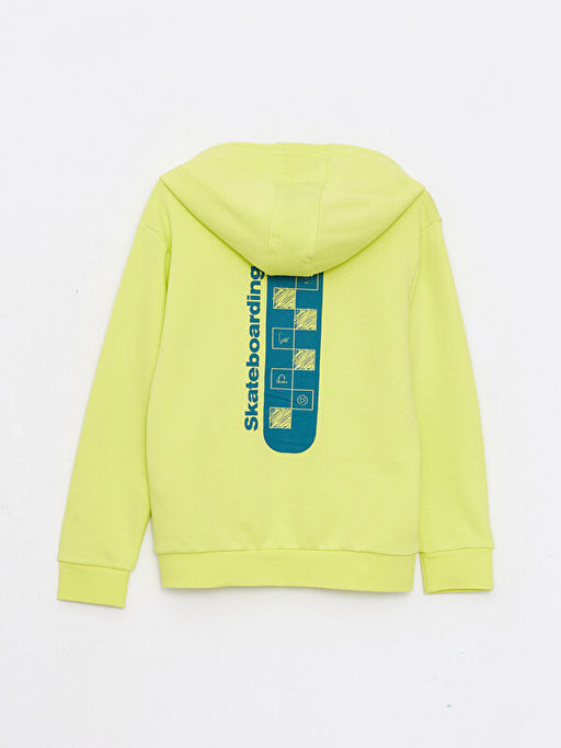 Kap??onlu Bask?l? Uzun Kollu Erkek ?ocuk Sweatshirt - Waikiki фото 2