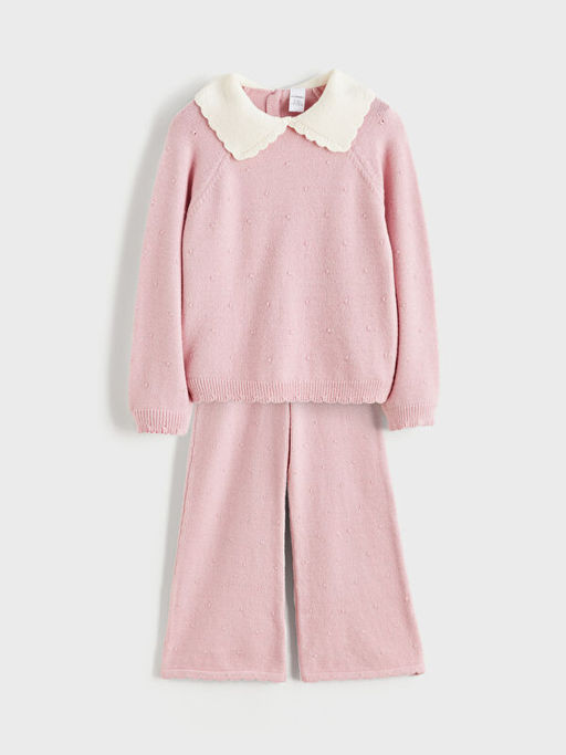 Bebe Yaka K?z ?ocuk Triko Kazak ve Pantolon