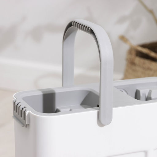 Швабра с отжимом и ведром Raccoon, швабра ПВА, ведро с отсеком для вертикального отжима 4.5 л, отсек для полоскания 2.5 л