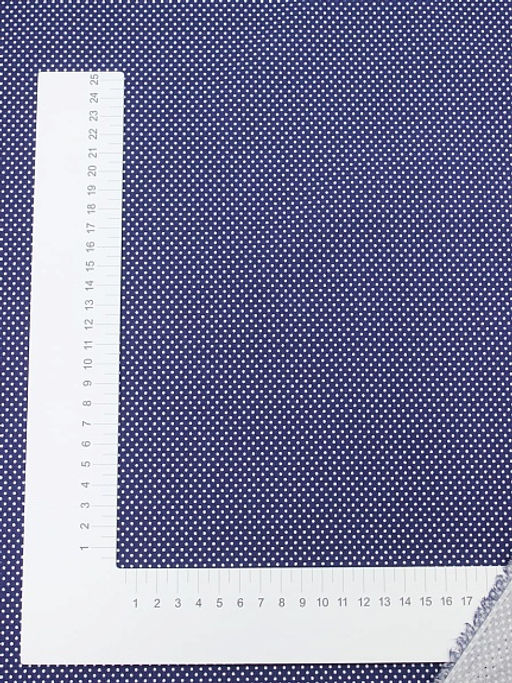 Импорт. хлопок Горошек 1.5/2 цв.сине-фиолетовый, СОРТ2, ш.1.45м, хлопок-100%, 115гр/м.кв - Купава фото 3