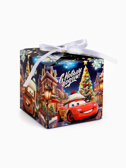 Цена за 4 шт. Коробка складная С Новым годом! 12 ? 12 ? 12 см