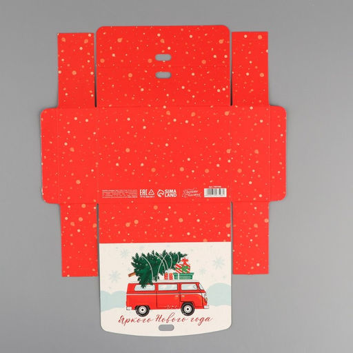 Коробка складная двухсторонняя Новогодние истории, 16.5 12.5 5 см, БЕЗ ЛЕНТЫ - Дарите счастье фото 6