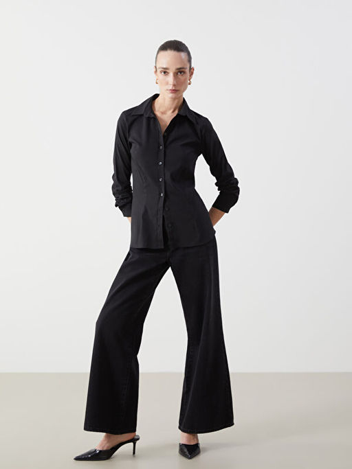 Uzun Kollu Poplin Kad?n G?mlek