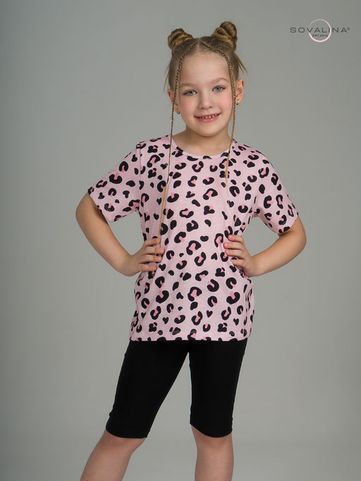 Костюм Актив нежный леопард-черный - Sovalina фото 17