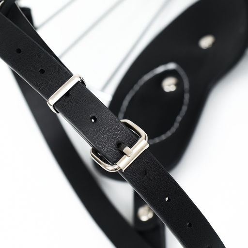 Намордник металлический №2 с трехсторонним ремешком, прессованная кожа, чёрный - Пижон фото 7