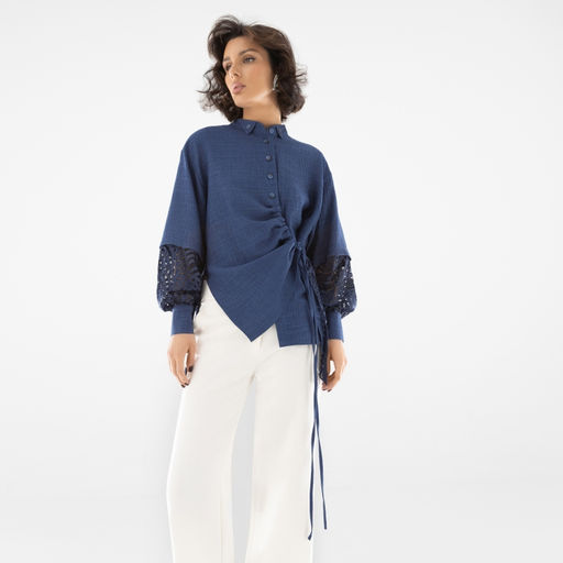 Рубашка с ассиметричной драпировкой и кружевом Дивная смелость (new) - Charutti фото 2