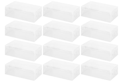 Набор 12 коробок для хранения женской обуви 30*18*10 см Прозрачные складные с откидной крышкой - Elan gallery фото 5
