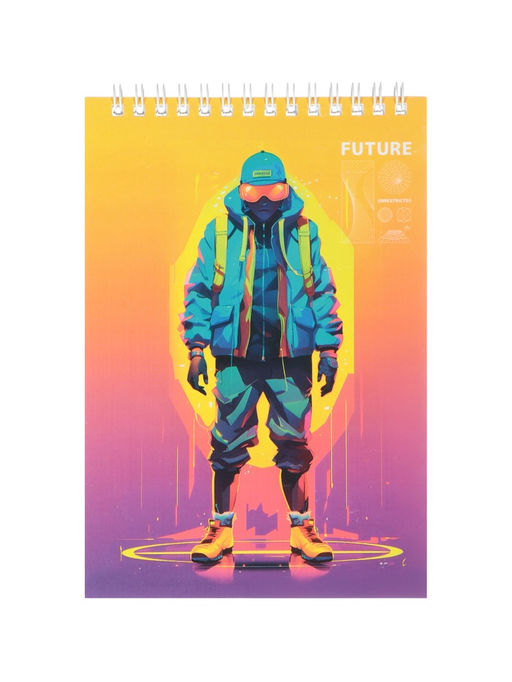 Цена за 5 шт. Блокнот А5, 60 листов в клетку, на гребне, обложка мелованный картон, блок 60г/м2, МИКС - Calligrata фото 8