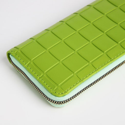 Кошелёк женский, большой, на молнии, зелёный
