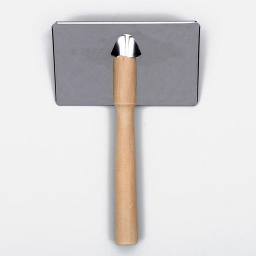 Пуходерка Wood большая широкая без капель, 12 х 19 см, длинная деревянная ручка - Пижон фото 3