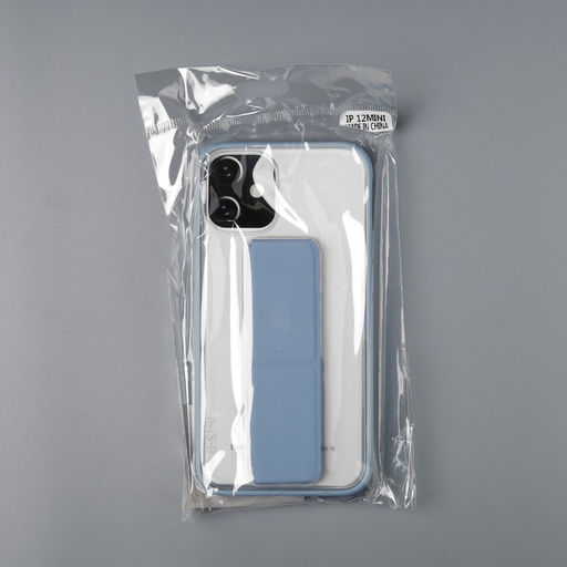 Чехол LuazON для iPhone 12 mini, с ремешком-подставкой, пластиковый, голубой