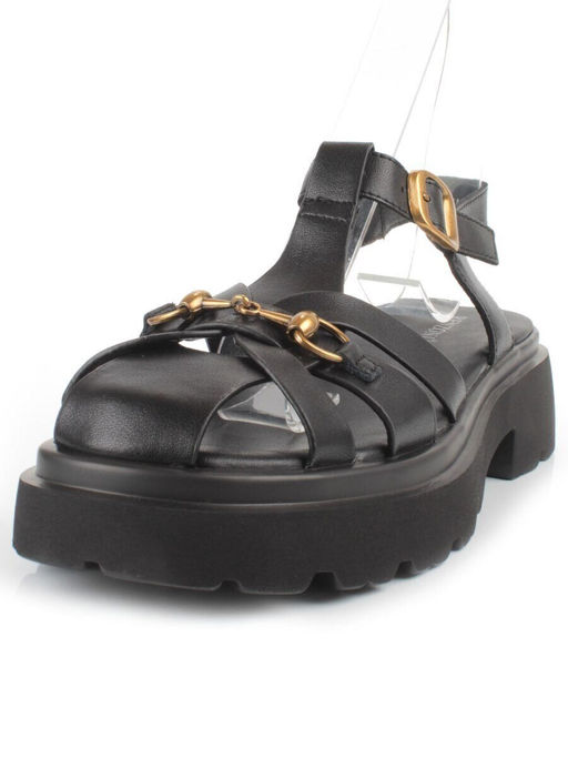 08-PEAG54-2 BLACK Босоножки женские (натуральная кожа)