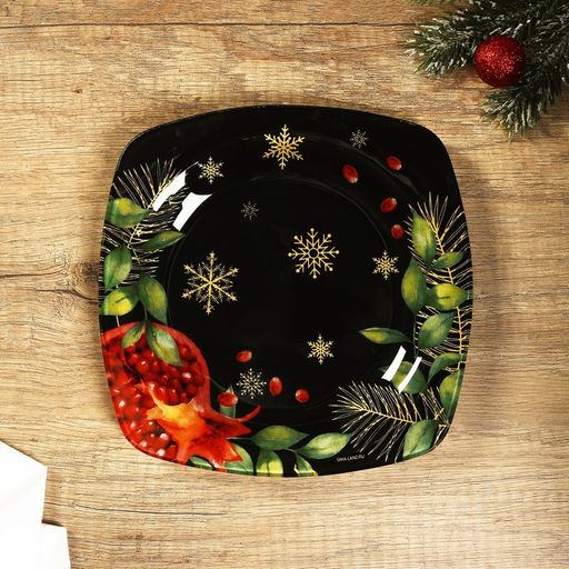 Тарелка плоская новогодняя «Зимние истории», 20×20 см