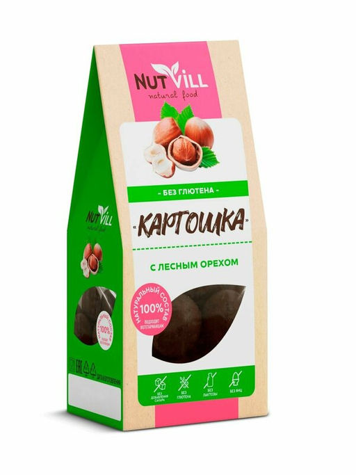 НОВИНКА! Печенье Картошка оригинальная 96г БЕЗ сахара и глютена - Nutvill фото 2
