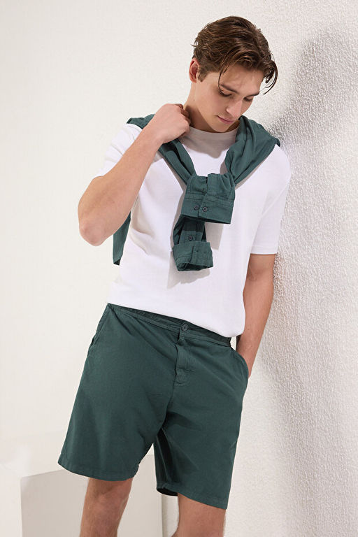 Koyu Ye_il Loose Fit Pamuklu Ba_c_kl_ _ort TMNSS23SR00056 - Trendyolmilla фото 2