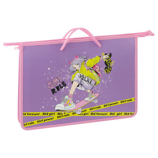 Папка на молнии с ручками А4 ArtSpace "City Girl" ширина 45мм (ПТ-15O40001) пластик