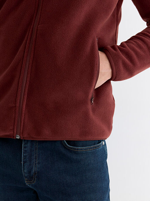 Dik Yaka Uzun Kollu Polar Erkek Fermuarl? Sweatshirt