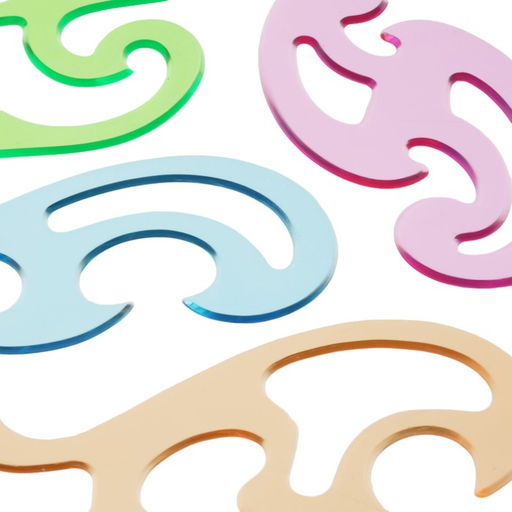 Цена за 3 шт. Набор лекал Calligrata, 4 штуки, прозрачные, цветные, МИКС