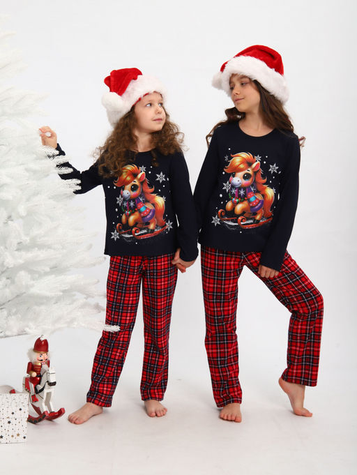 ПЖ064 Пижама Лошадка (синий) - Милаша фото 2