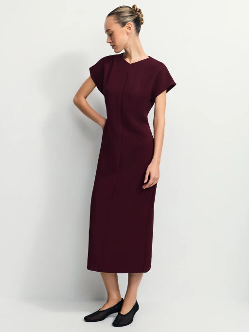 Платье миди с V-образным вырезом / Zarina  фото 4