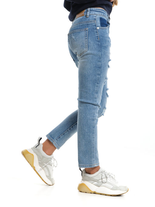 Джинсы синие для девочки 33-1041 синий - Mini maxi фото 8