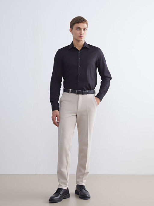 Slim Fit Uzun Kollu Gabardin Erkek G?mlek