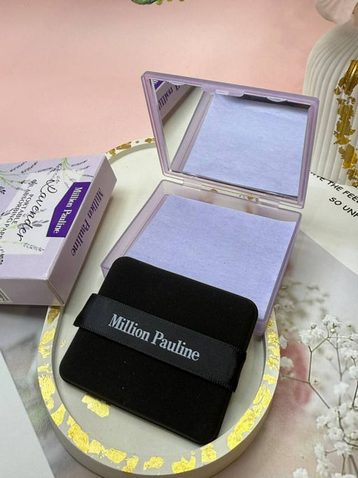 Матирующий салфетки против жирного блеска в футляре с зеркалом Лаванда, 100 шт.