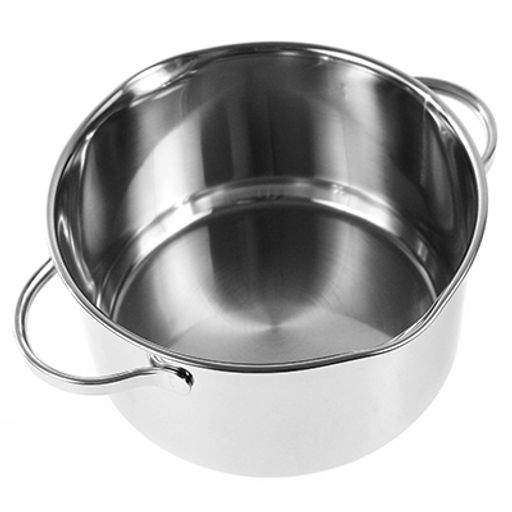 Кастрюля из нержавеющей стали "Prime" 1,9л, д16см, h9,5см, стеклянная крышка с отверстиями для слива воды, двойное капсулированное дно, с носиками, мерная шкала, подарочная коробка, Appetite (Китай) Подходит для всех видов плит, включая индукционную.