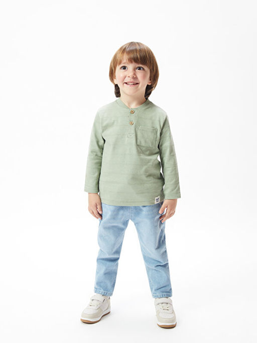 Beli Lastikli Basic Erkek Bebek Jean Pantolon