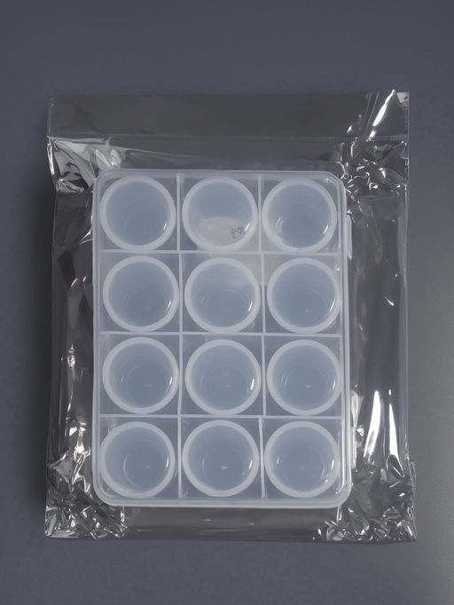 Органайзер для хранения мелочей, 12 баночек, 18.5×14×5 см, прозрачный