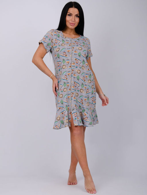 Халат Гаечка 3, трикотаж - Малина фото 3