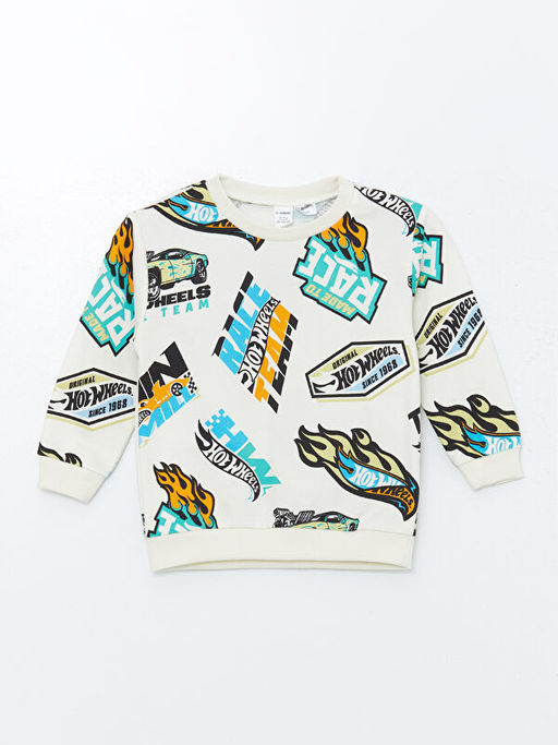 Bisiklet Yaka Bask?l? Erkek Bebek Sweatshirt ve E?ofman Alt 2li Tak?m - Waikiki фото 2