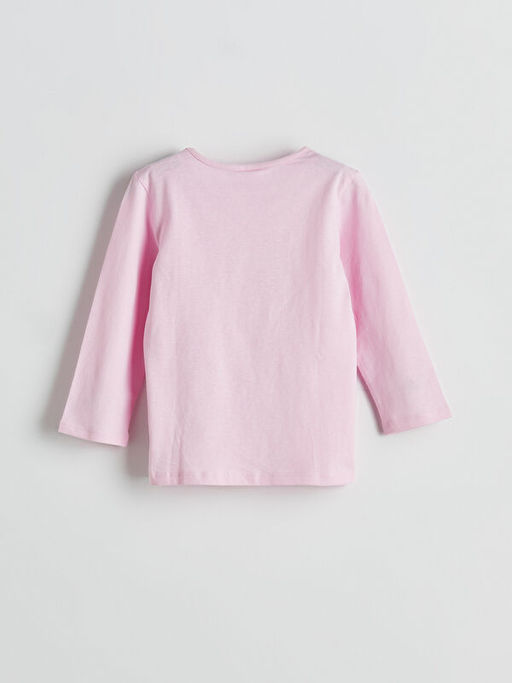 Bisiklet Yaka Bask?l? K?z ?ocuk Pijama ?st