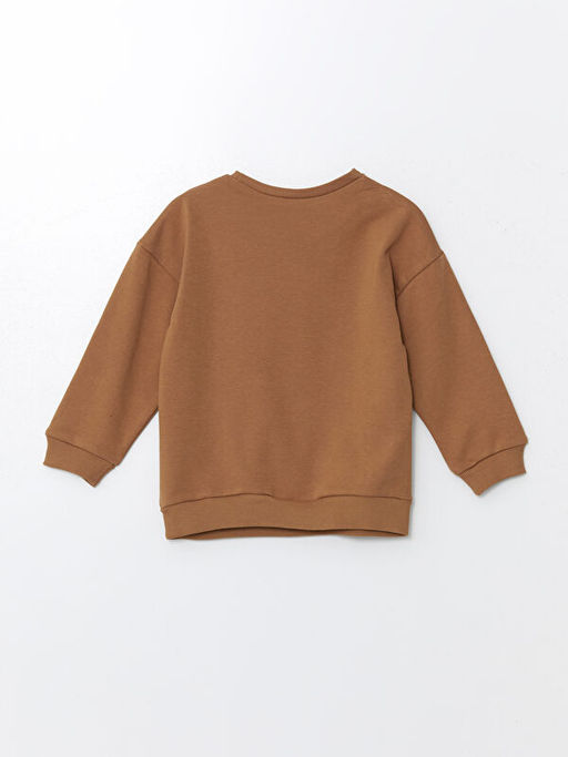 Bisiklet Yaka Bask?l? Erkek Bebek Sweatshirt ve E?ofman Alt 2li Tak?m