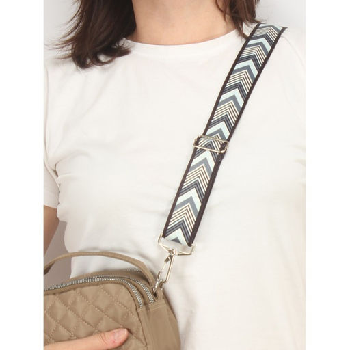 Плечевой ремень (стропа) ADEL-239/регулируемый, макс длина 150см, галочка серый/черн mpll-fbo 250563