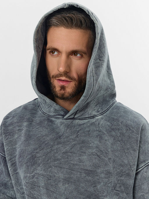 Теплое худи мужское серое с начесом - Mark formelle фото 4