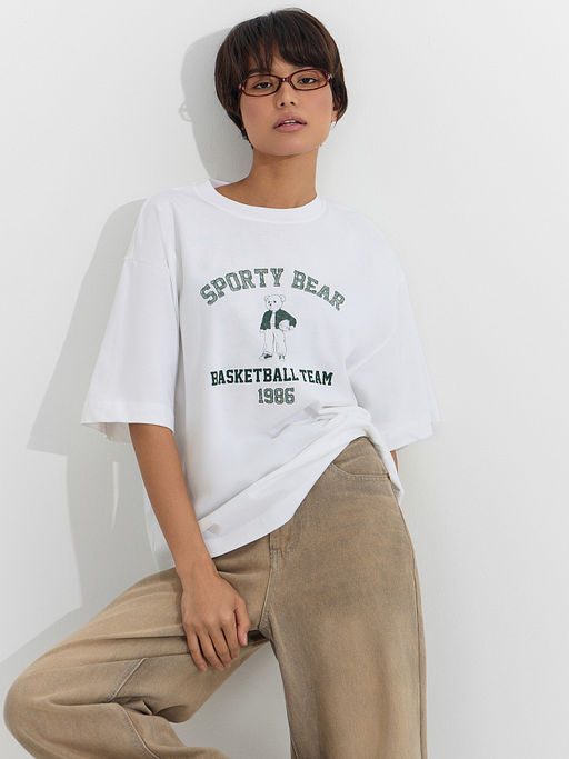 Футболка женская белая оверсайз