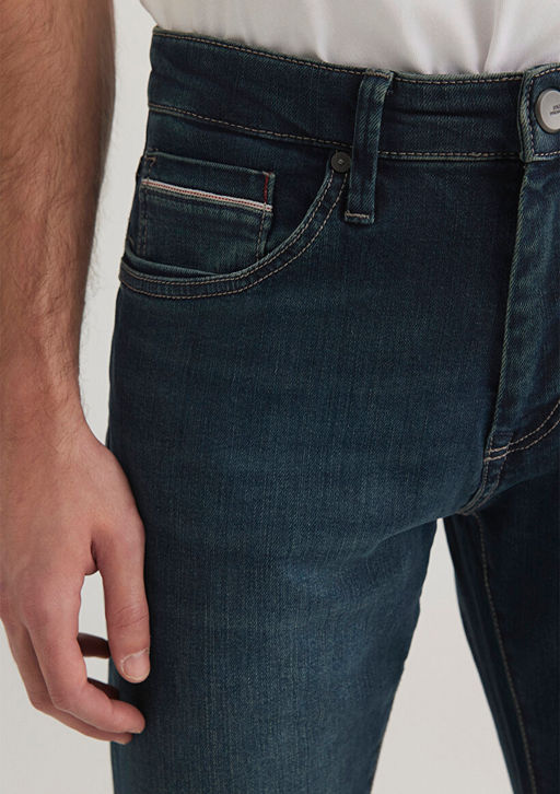 Marcus Mavi Premium Puslu Koyu Mavi Jean Pantolon  фото 6