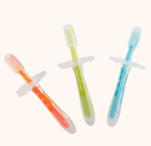 Детская силиконовая зубная щетка для первых зубов с ограничителем (1 шт.)