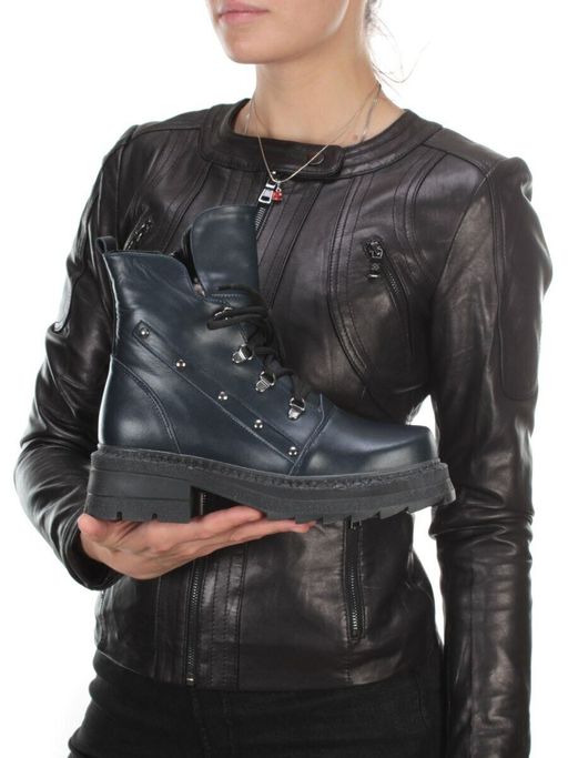 04-926-LACI DARK BLUE Ботинки зимние женские (натуральная кожа, натуральный мех) - Фабричный китай фото 3