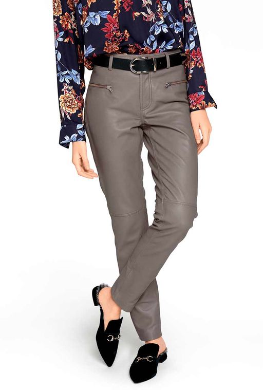 Кожаные брюки, серые - Heine фото 6