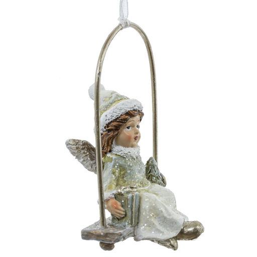 Изделие декоративное подвесное "Девочка на качелях", L5 W3,5 H8 см, 2в.