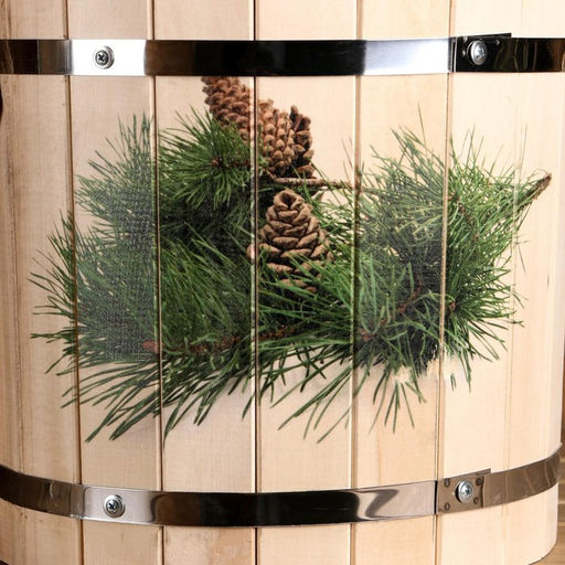 Запарник - ведро для бани и сауны «Еловая ветка», 12 л, липа, нержавеющая вставка, «Добропаровъ»