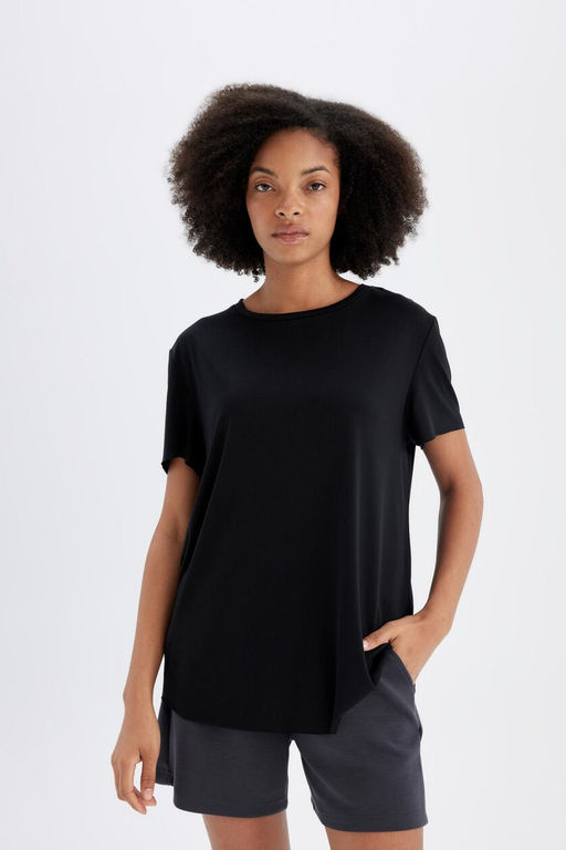 DeFactoFit Спортивная футболка Oversize с круглым вырезом и короткими рукавами из модала  фото 11