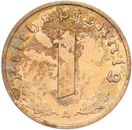 Монета 1 рейхспфенниг 1937 года A Германия